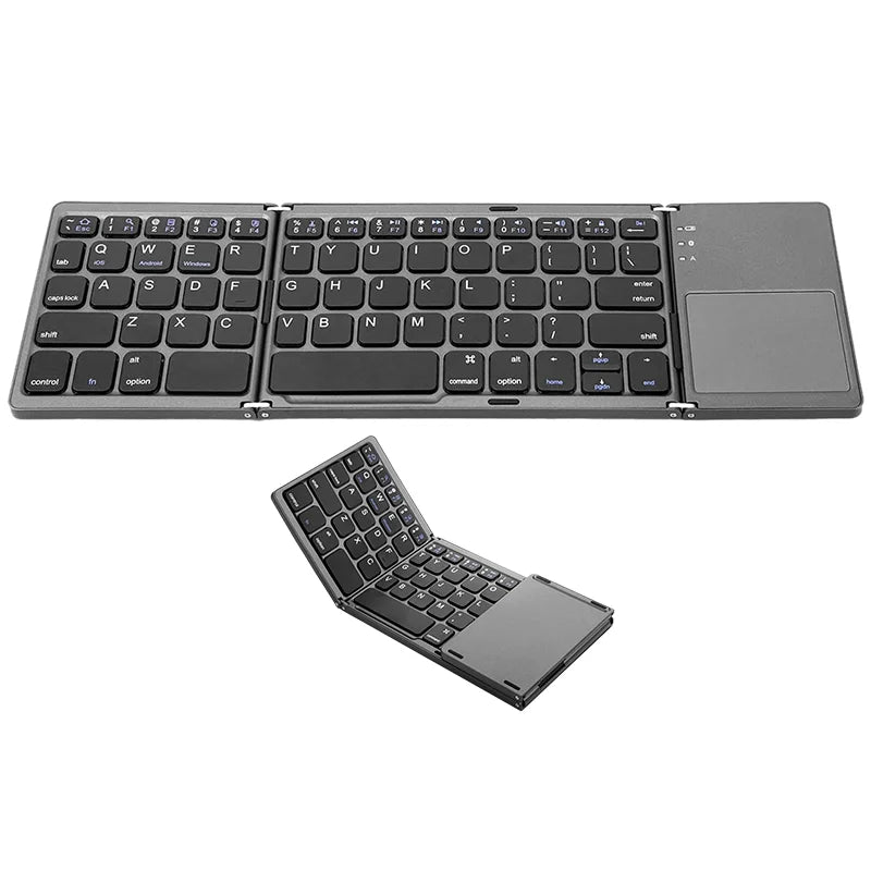 BOW Foldable Bluetooth Keyboard with Touchpad/Numberic Pad Portable Rechargeable Folding Wireless Keyboard for Tablet iPad