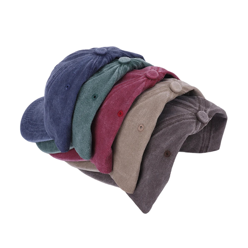 Washed Cotton Baseball Cap Retro Golf Dad Hat Adjustable Cotton Hat Trucker Cap Outdoor Sports Sun Hat for Men Women Unisex