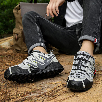 2025 New Men Hiking Shoes Outdoor Waterproof Sports Shoes Comfortable Leather Hiking Training Boots Large Size Tactical Shoe Men