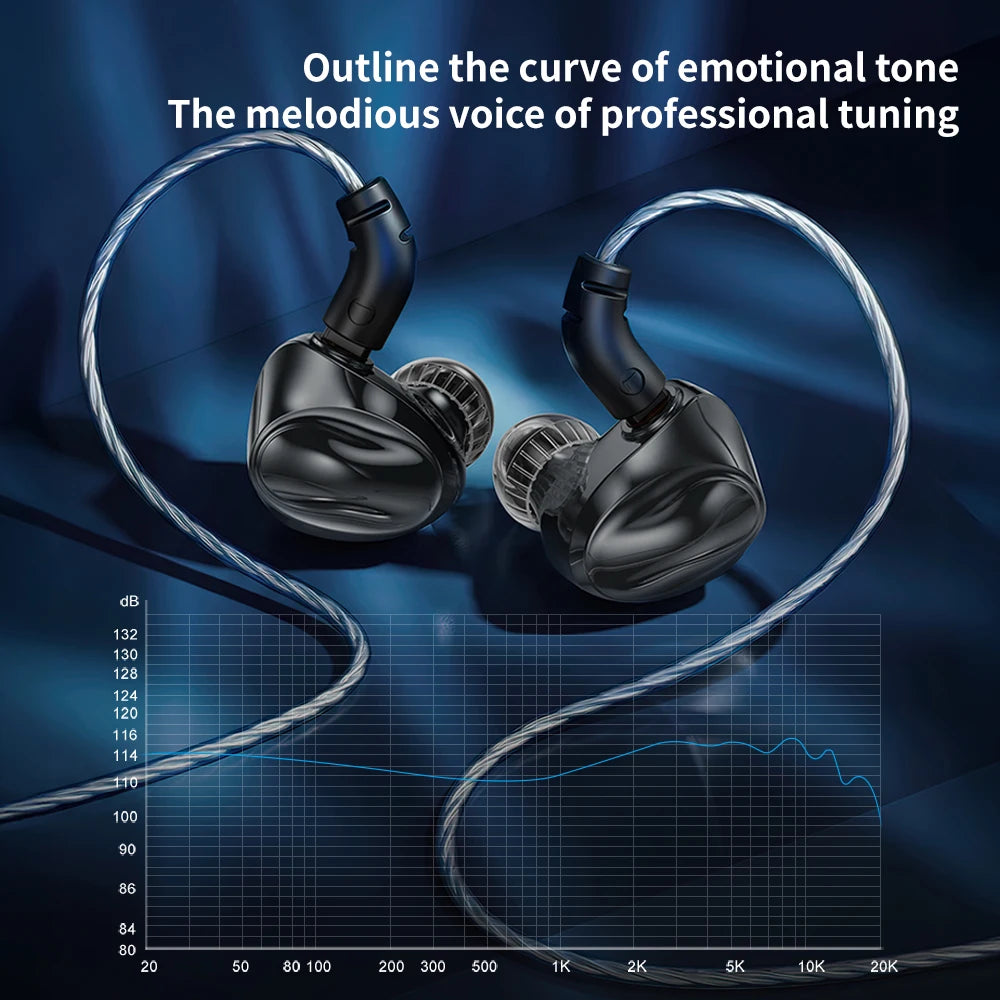 TRN Dolphin Wired Earphones with 10mm Dual Magnetic Dynamic Driver, Liquid Metal HiFi In-Ear Headphones, High Resolution Audio Earbuds