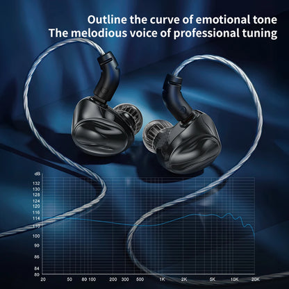TRN Dolphin Wired Earphones with 10mm Dual Magnetic Dynamic Driver, Liquid Metal HiFi In-Ear Headphones, High Resolution Audio Earbuds