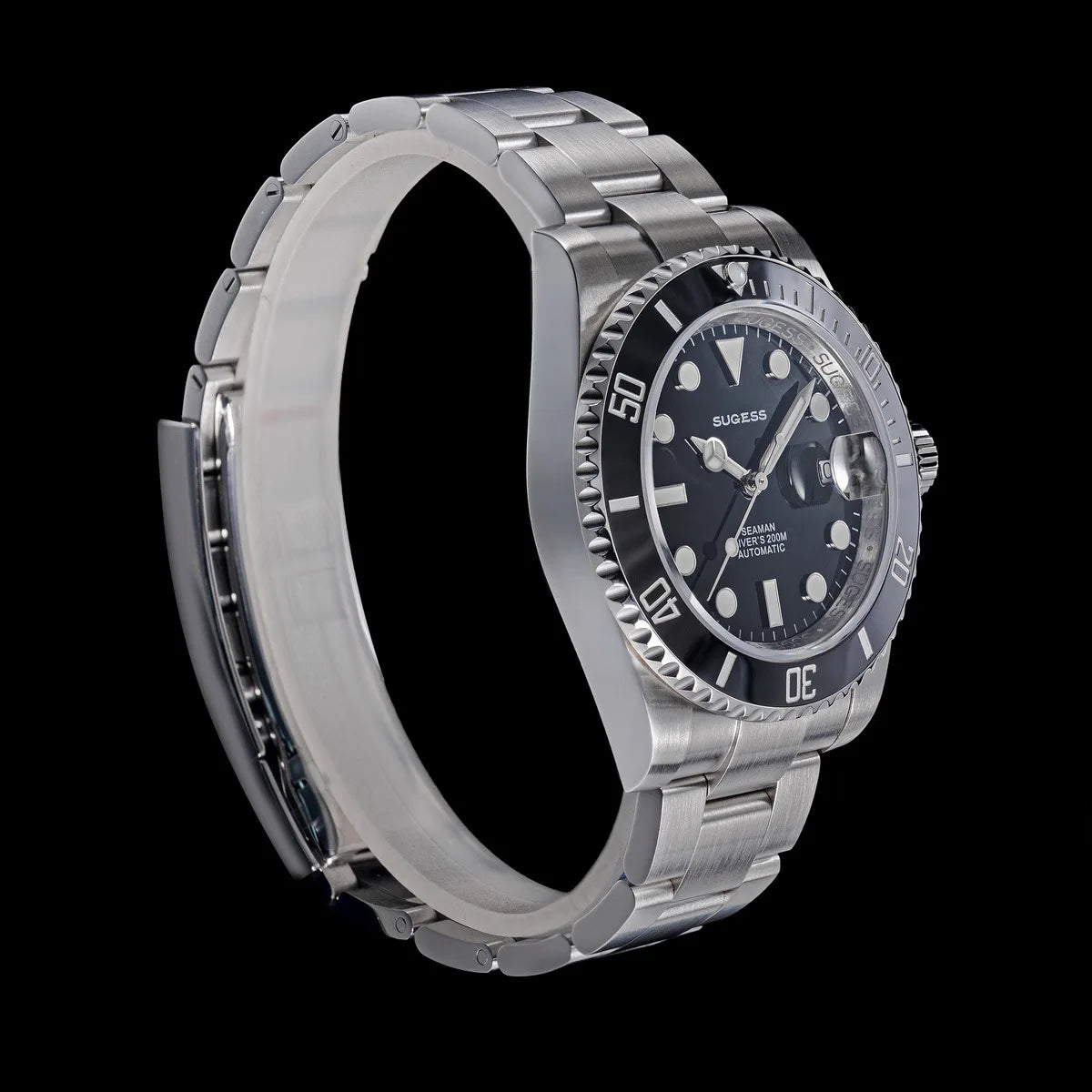 Sugess Men of Watch Automatic Mechanical ST2130 Movement Wristwatches 200M Water Resistant Sapphire Crystal Adjust Clasp S421