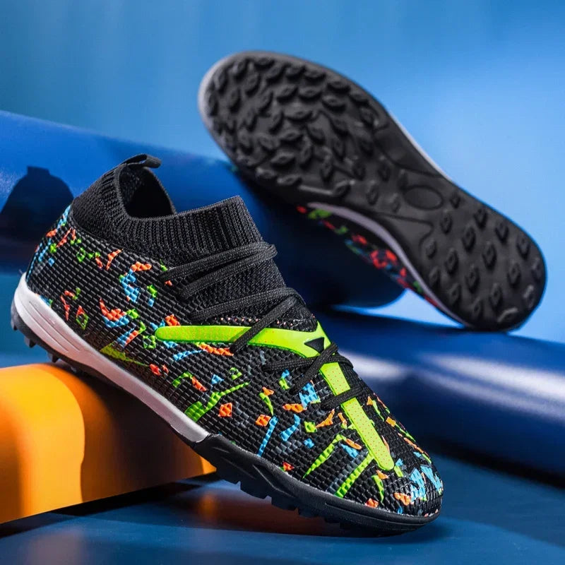 Chaussures de football à pointes longues pour hommes, chaussures de sport d'intérieur, chaussures de football professionnelles, chaussures souples respirantes unisexes, livraison directe