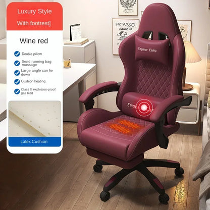 Silla gaming Hestora de piel PU grande y alta, silla ergonómica para ordenador con respaldo alto, reposapiés, masaje y soporte lumbar para adultos