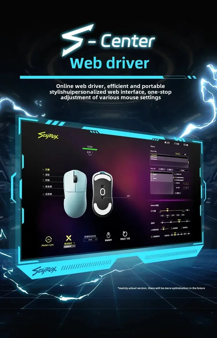 SCYROX V6 Wireless Gaming Mouse 40g Ultra-Light, PAW3950 Sensor, 24,600 DPI, 8KHz Polling Rate, 750 IPS, 2.4GHz Esports Gaming Mouse