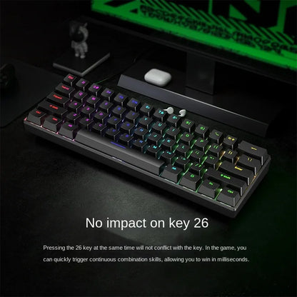 Mechanical keyboard Gamer keyboards mini Usb 61-Key Computer 60% kit upgrade Wired ergonomic semi mechanical white teclado pc