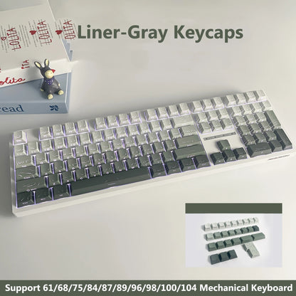 Topographic 4.0 Side Printed Keycaps Cherry Profile Double Shot PBT Keycaps for MX Switch Mechanical Keyboard with ISO Enter Shine Through Keycaps