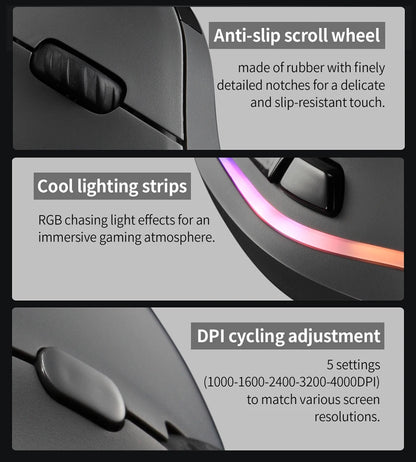 Mouse verticale wireless ricaricabile con display, ergonomico, 6 pulsanti programmabili, gaming per gamer desktop