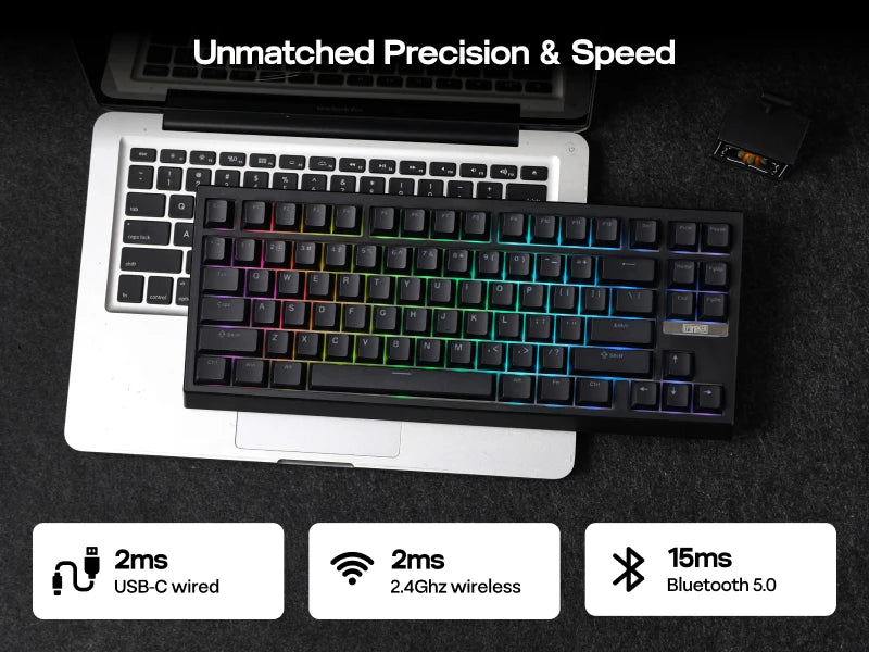 EPOMAKER G84 VIA 80% Layout Hot-Swap Gasket-Mounted Wired/2.4GHz/Bluetooth Wireless Mechanical Keyboard with RGB Backlight