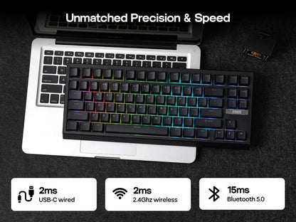 EPOMAKER G84 VIA 80% Layout Hot-Swap Gasket-Mounted Wired/2.4GHz/Bluetooth Wireless Mechanical Keyboard with RGB Backlight
