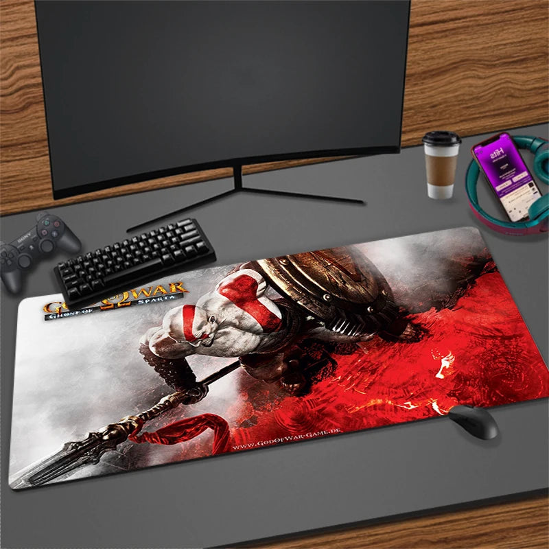 Xxl Mouse Pad God of War Gaming Accessories Keyboard Computer Desk Mat Game Big Carpet 90x40 Large Gamer Cabinet Table Mousepad