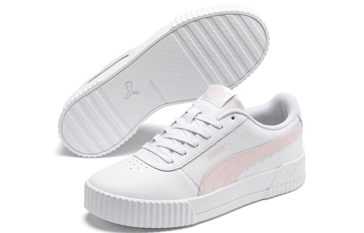 Baskets Puma Carina en cuir blanc rose 370325-10
