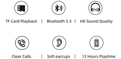 SODO SD-1004 Wireless Headphones Foldable Bluetooth 5.3 HIFI Stereo Headset 40mm Driver Over Ear Headphone with Mic Support TF