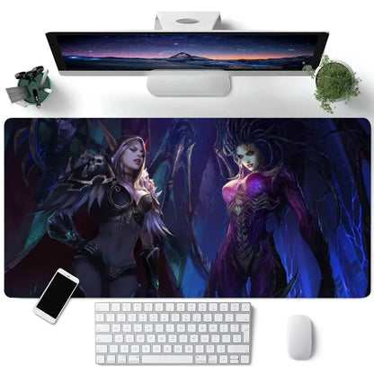 Tappetino per mouse da gioco World of Warcraft, tappetino da scrivania grande per tastiera, tappetino per mouse da gioco LockEdge antiscivolo
