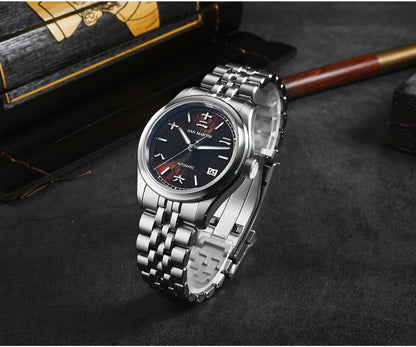 San Martin 39mm Enamel Sunray JianZhan Dial Men GADA Watch 90S5 Automatic BGW-X1 10Bar Sapphire 5-Link Bracelet SN0144CG