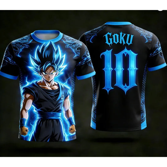 2026 Dragon Ball  Licensed Summer Casual Fashion 3D Print T-shirt Goku No.10 Jersey Men's Kid Sports Short-sleeved