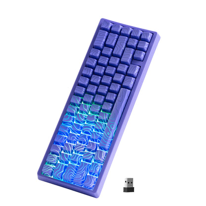 XVX Wireless Mechanical Keyboard M67 JadeStone With IMD-Tech Keycaps Tri-Mode Topographic White Gamer Keyboard Gasket Design