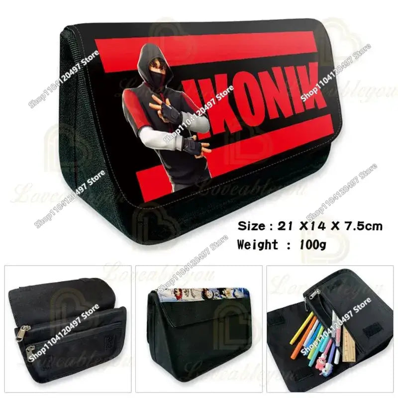 Fortnites Anime Pencil Bag Kawaii PencilCase Large Capacity Waterproof Handheld Cosplay Pencil Pouch Office Stationary Gift Toy