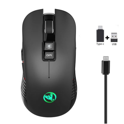 Ασύρματο ποντίκι USB-C 2.4G, επαναφορτιζόμενο gaming ποντίκι 3600DPI με 7 κουμπιά, αθόρυβο ποντίκι Type-C για Macbook, laptop, PC, παιχνίδια και υπολογιστή
