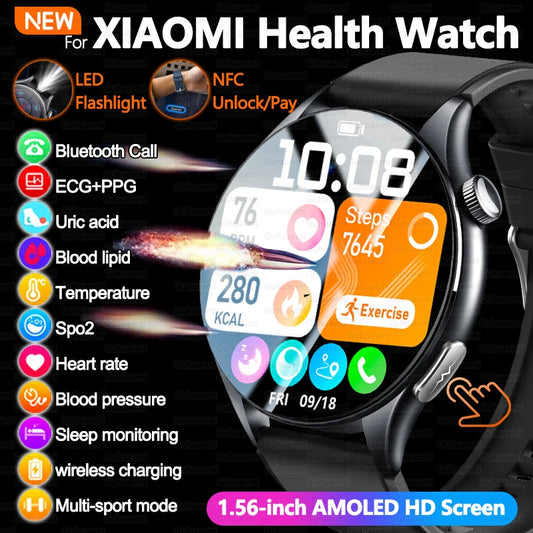 For XIAOMI 2025 New ECG+PPG Smartwatch Precise Uric Acid Blood Lipids Pressure Body Analysis Smart Watch Men BT Call NFC Watches