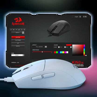 Redragon M724 kabelgebundene 42G ultraleichte Gaming-Maus mit optischem Sensor, 12,400 Max DPI und 5 programmierbaren Tasten