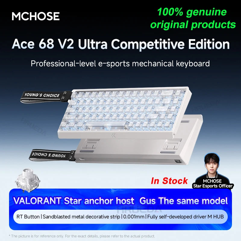MCHOSE Ace 60 Pro 68 Magnetic Axis Mechanical Keyboard Customized Esports 0.01ms Latency RT 0.01mm 128K Gaming Keyboard Original