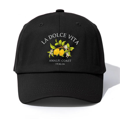 1pc LA DOLCE VITA Print  Baseball Cap for Adults,  Minimalist Retro Style Casual Soft Adjustable Dad Hat, Perfect As Gift