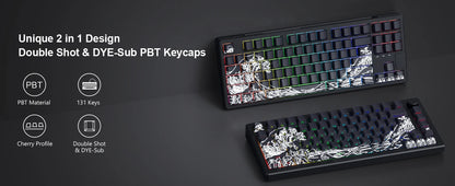 Side-engraved Translucent CHERRY Keycaps PBT Creative Personalized Customized for 60/64/84/98/108 Mechanical Keyboards MX Switch