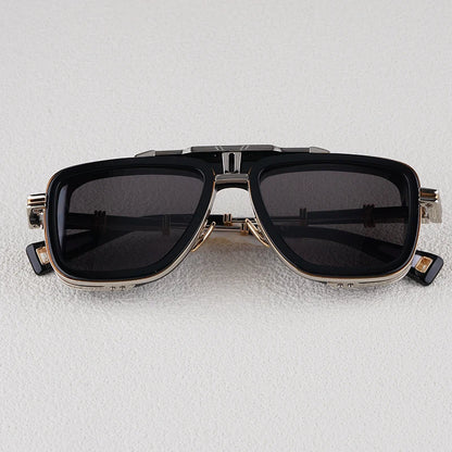 Gto Square Alloy Thick Frame Gradient Sunglasses for Men and Women High Quality Brand Designer uv400 Outdoor Trendy Eyeglasses