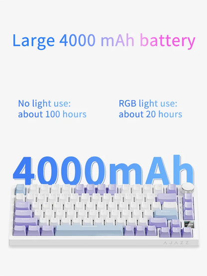 AJAZZ AK820 Pro Wired&Wireless Mechanical Gaming Keyboard Tri-Mode RGB Backlit Hot-Swappable Switches,70% Compact Layout,PC/Mac