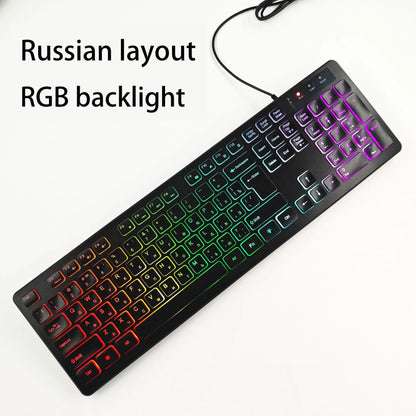 Spanish/French（AZERT）/Russian/Arabic/German keyboard layout Backlit wired Desktop Gaming Keyboard For Desktop Computer office