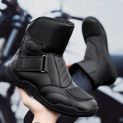 2025 New Men's Motorcycle Boots Outdoors Waterproof Safety Protection Motorcycle Shoes High Quality PU Leather Men Motos Boot