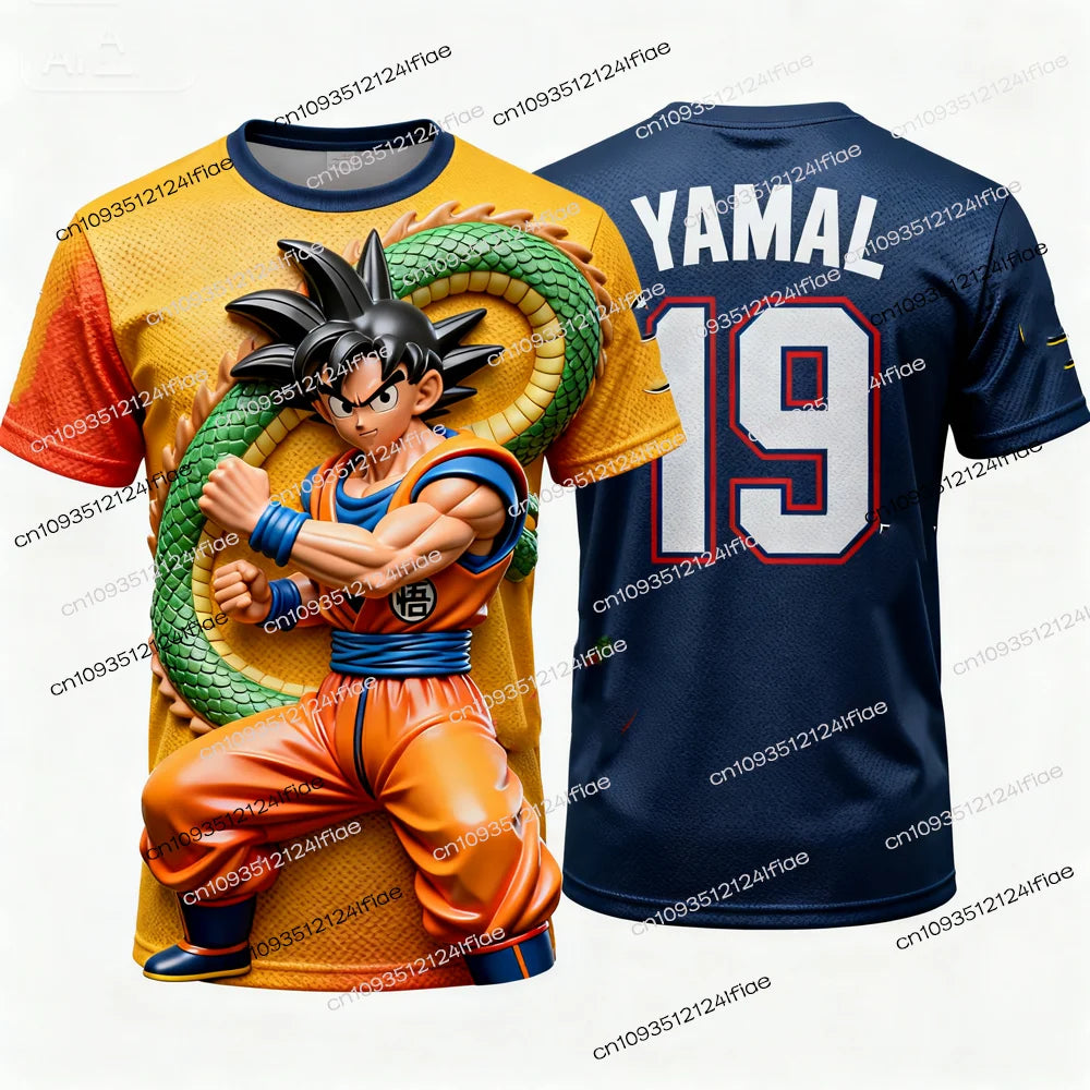 2025 New Dragon Ball Z Son Goku Special Edition Yamal Football Jersey T-shirt Kids Football Training Suit Men Sports T-shirt