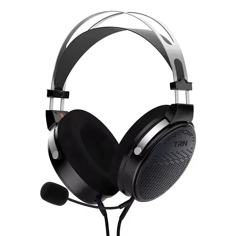 Casque supra-auriculaire HiFi TRN Atoll, haut-parleur dynamique à diaphragme composite N52 de 50 mm, câble, coussinets en velours, avec micro, adaptateur 3,5 mm et 6,35 mm
