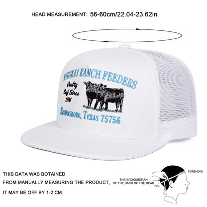 Unisex WHISKEY RANCH FEEDERS Embroidery Hip-hop Net Hats Spring Summer Outdoor Adjustable Casual Baseball Caps Sunscreen Hat Cap