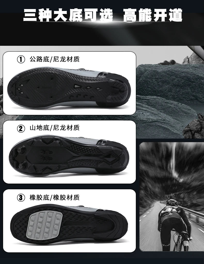 Nouvelles chaussures de cyclisme unisexes, professionnelles, légères, luxueuses, originales, pour route, VTT, course, vélo de mode, vélo de ville, sports de rue
