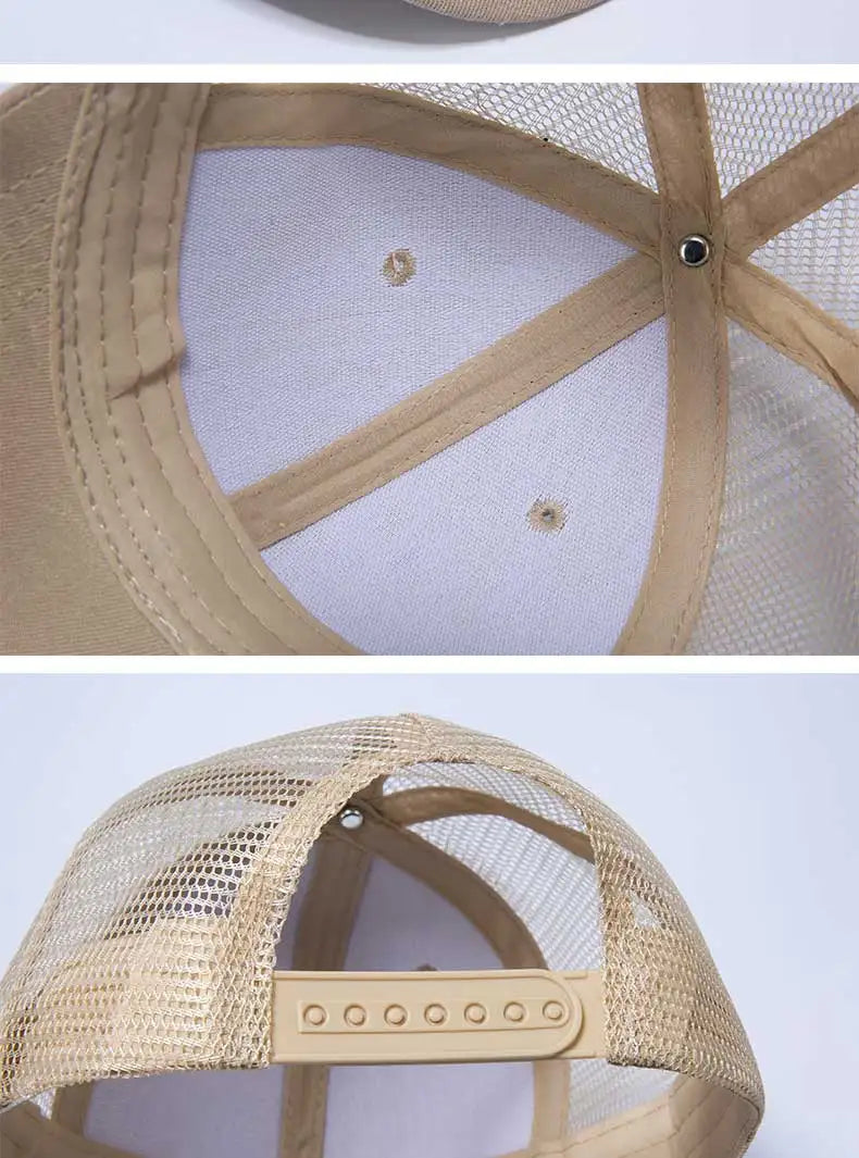 Cappellini da baseball all'ingrosso da uomo, cappellini casual, cappelli in mesh da donna, cappelli unisex con logo personalizzato, cappelli ricamati