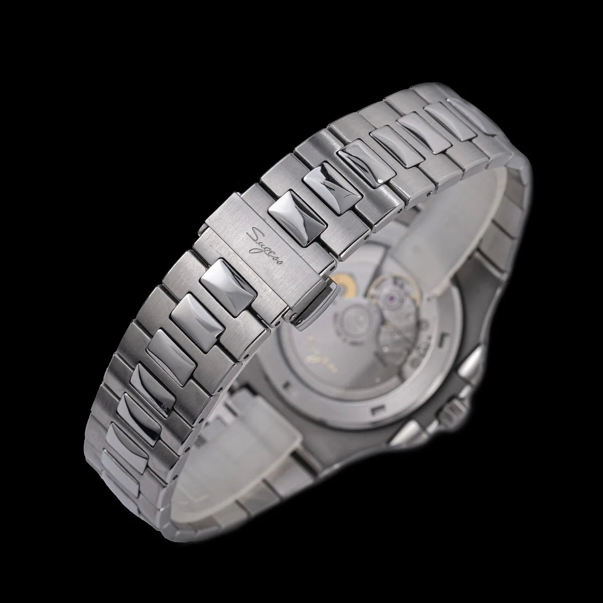 Sugess Men's Watch Automatic Mechanical Wristwatch Miyota 9015 Movement MOP Dial Luminous Waterproof 5bar Bracelet Luxury S466