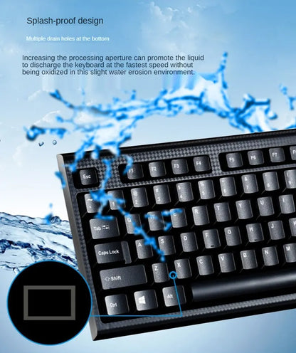 Teclado Individual Q9 USB de Conetor Quadrado para Escritório e Casa, PS2 de Conetor Redondo, com Fio para Computador de Secretária