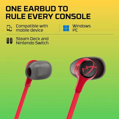 HyperX Cloud Earbuds II Wired Gaming Earphones with Microphone, 3.5mm Gaming Earbuds for PC Mobile Nintendo Switch, High-Fidelity In-Ear Headphones