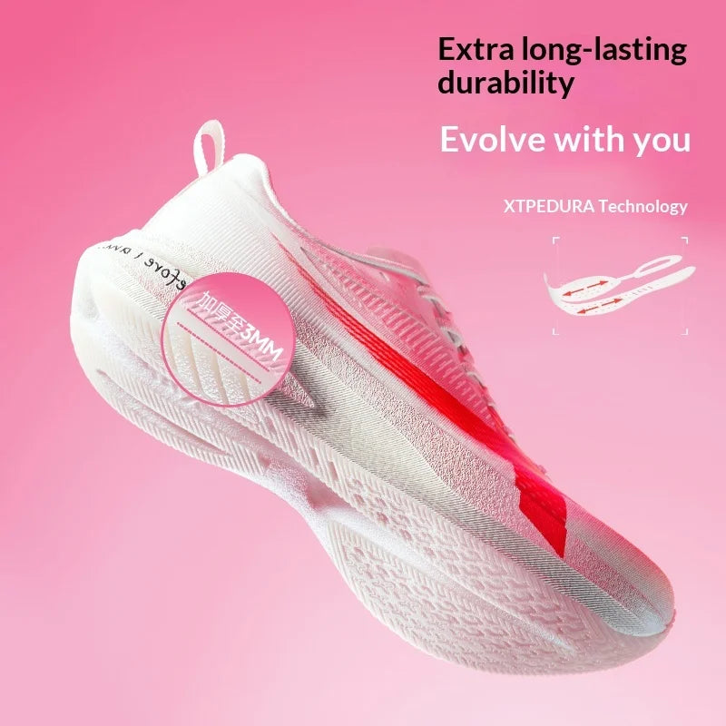 XTEP 2000km PRO Women's Running Sneakers 2026 Spring Cushioned Stability Comfort Lightweight Female Sports shoes 874218110043