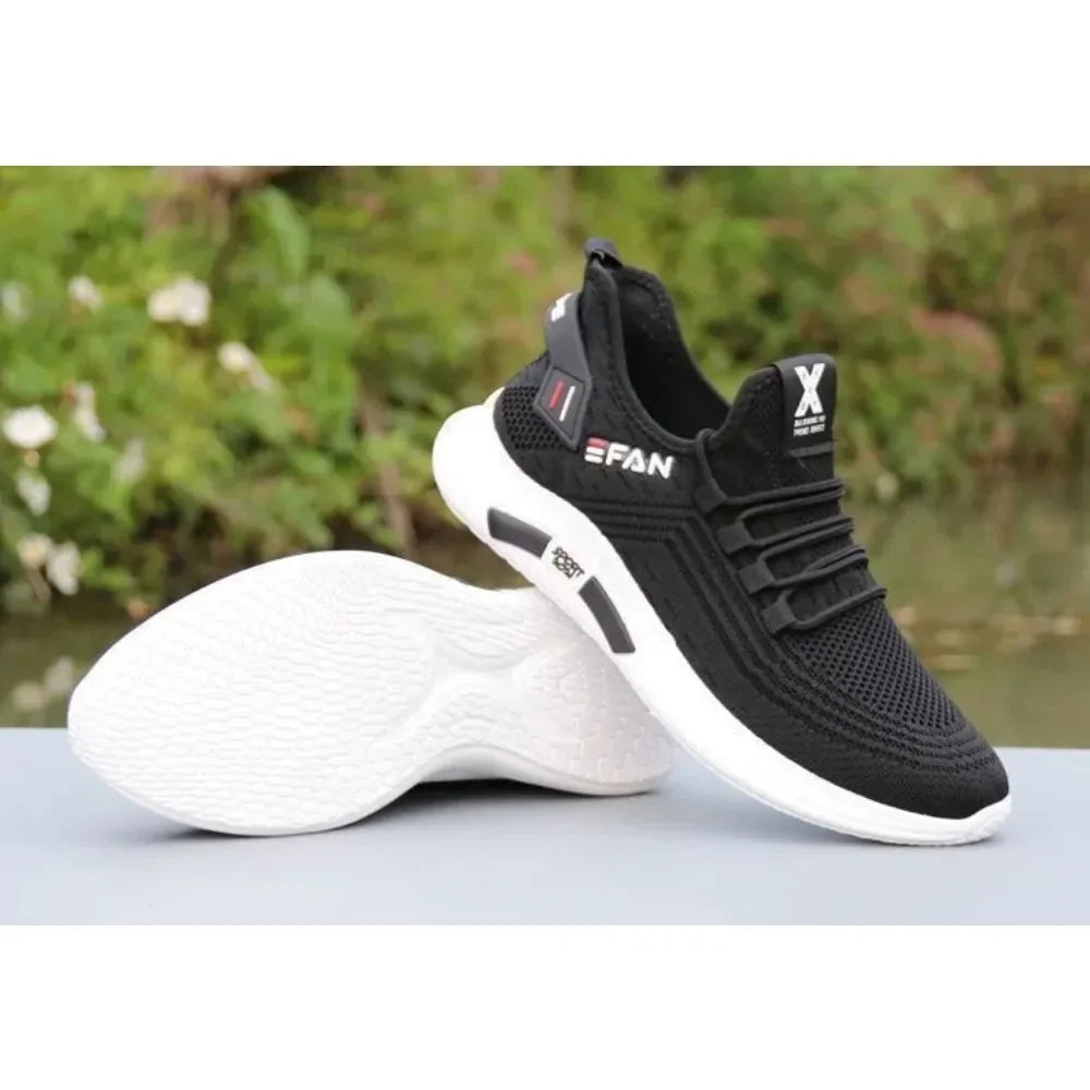 Chaussures d'été en maille respirante pour hommes, chaussures de papa, chaussures de sport et de loisirs pour hommes, chaussures blanches tissées antidérapantes et Anti-odeur pour hommes