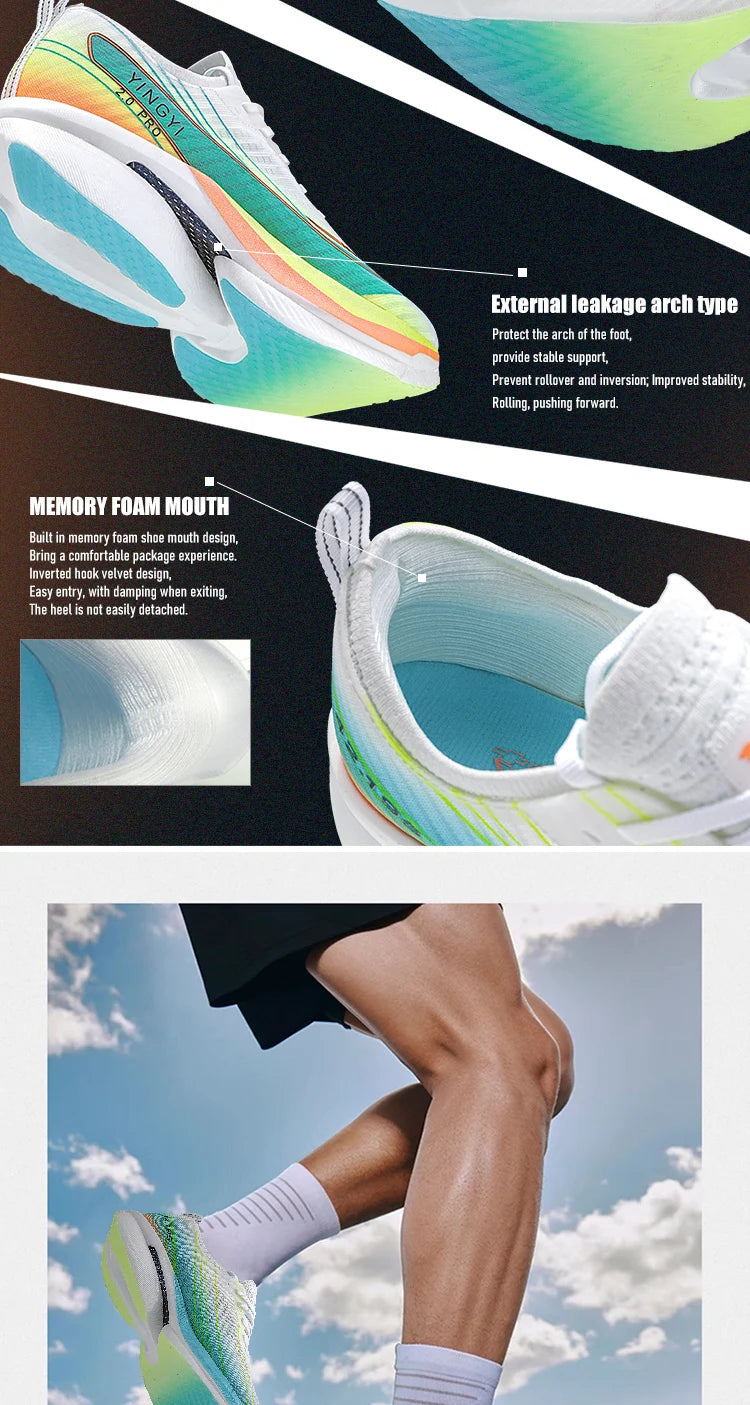 2025 IRUNSVAN SHADOW WING 2.0 PRO Marathon Air Cushion Sports Running Shoes Carbon Plate Trail Running Shoes Lightweight Sneaker