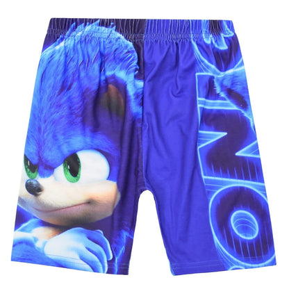 2026 Children's Boys and Girls Hedgehog Sonic Pajama Set Summer Sports Short Sleeved T-shirt+Shorts Cartoon Printed Home Clothes
