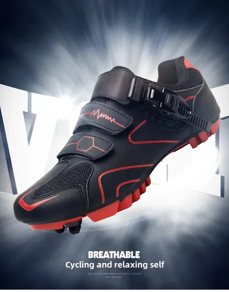 Chaussures de cyclisme unisexes à semelle rigide – Chaussures à crampons pour vélo de route 4 saisons, VTT et sports de plein air