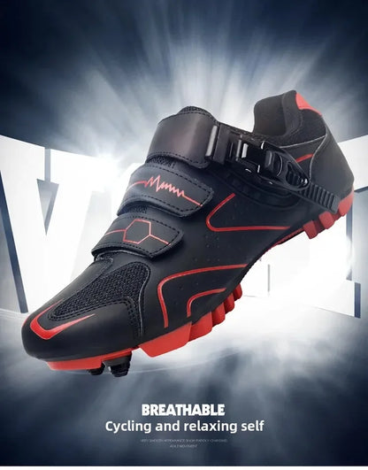 Chaussures de cyclisme unisexes à semelle rigide – Chaussures à crampons pour vélo de route 4 saisons, VTT et sports de plein air
