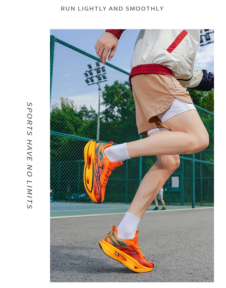 Løbesko til maraton, specialudgave til mænd, sportssko med kulfiberplade, åndbare, ultralette, komfortable, atletiske, støddæmpende, stabile sneakers til kvinder