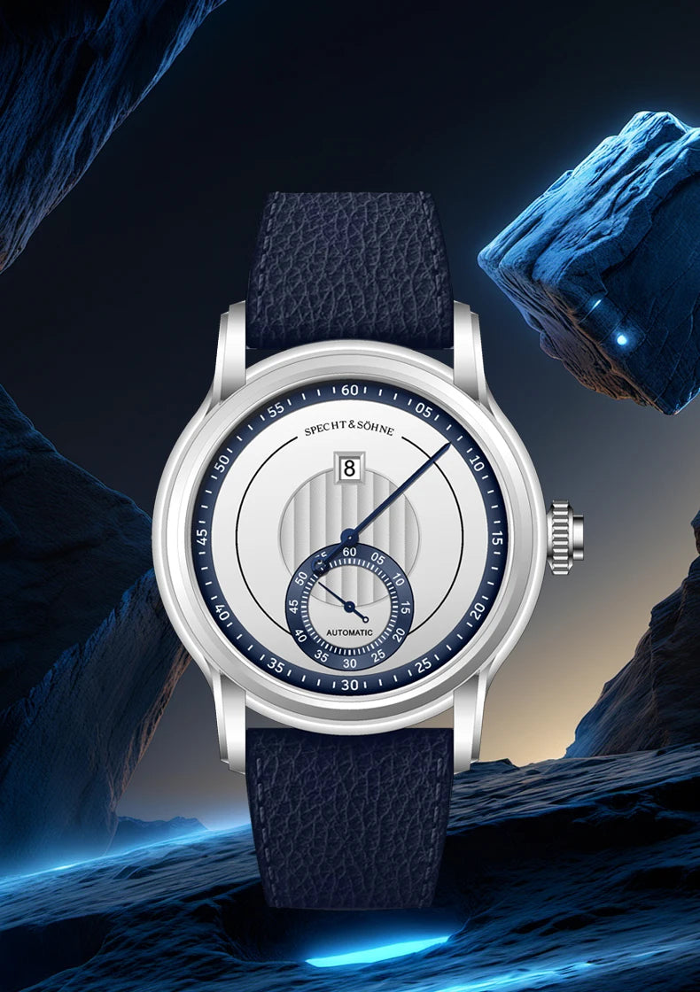 2026 Newly designed Specht & Söhne Men Automatic Watch 39mm Jumping Hour Mechanical Wristwatch Sapphire Crystal Reloj Hombre
