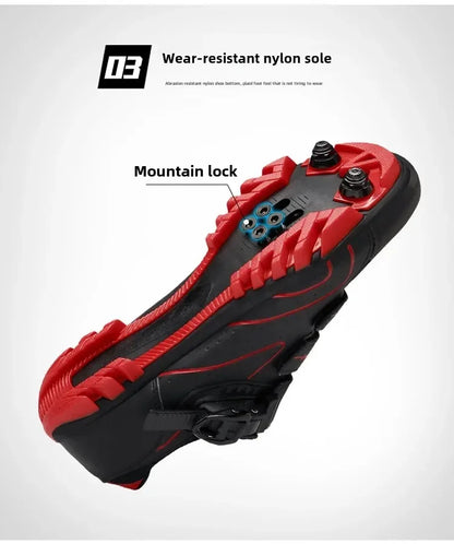 Chaussures de cyclisme unisexes à semelle rigide – Chaussures à crampons pour vélo de route 4 saisons, VTT et sports de plein air