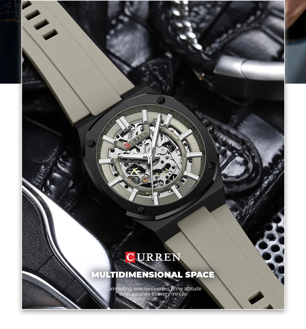2025 CURREN New Men Mechanical Watch Luxury Sapphire Glass Automatic Watch 41MM Stainless Steel Watch for Men